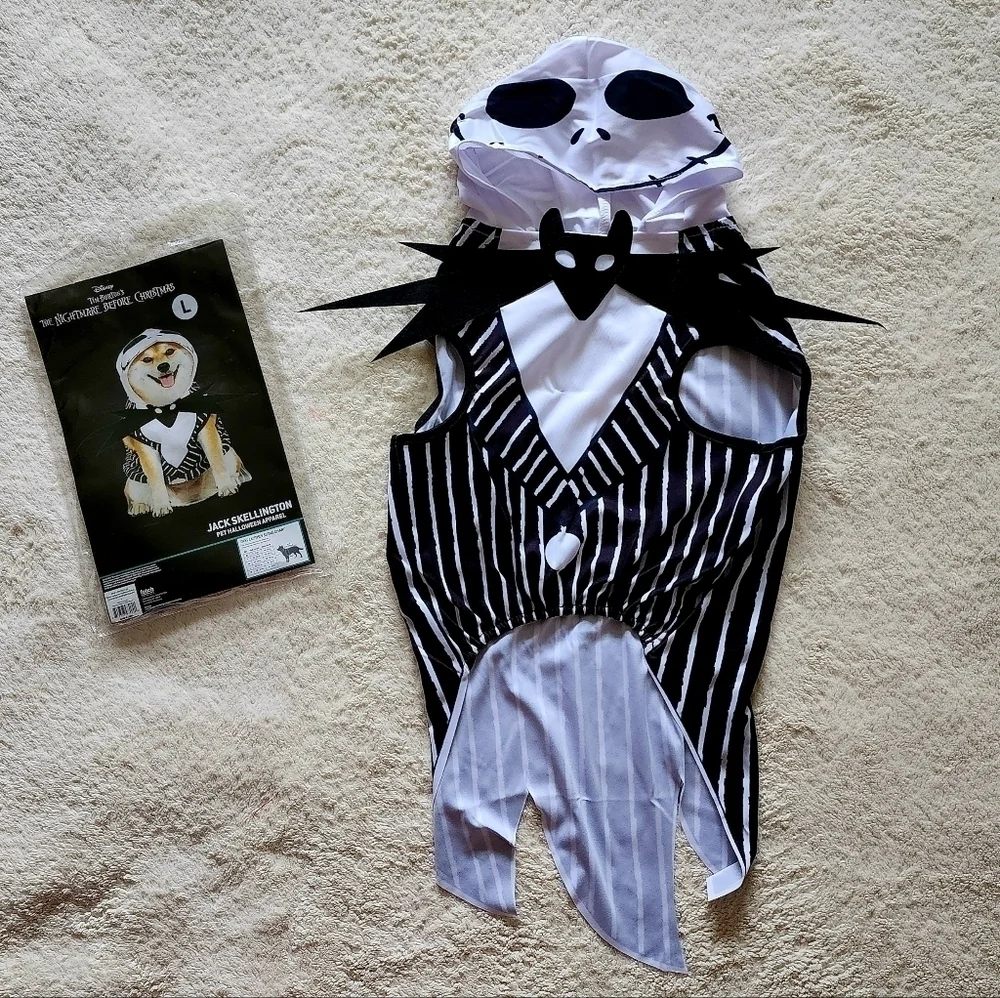 New Disney Nightmare Before Christmas Jack Skellington Dog Halloween Costume, L